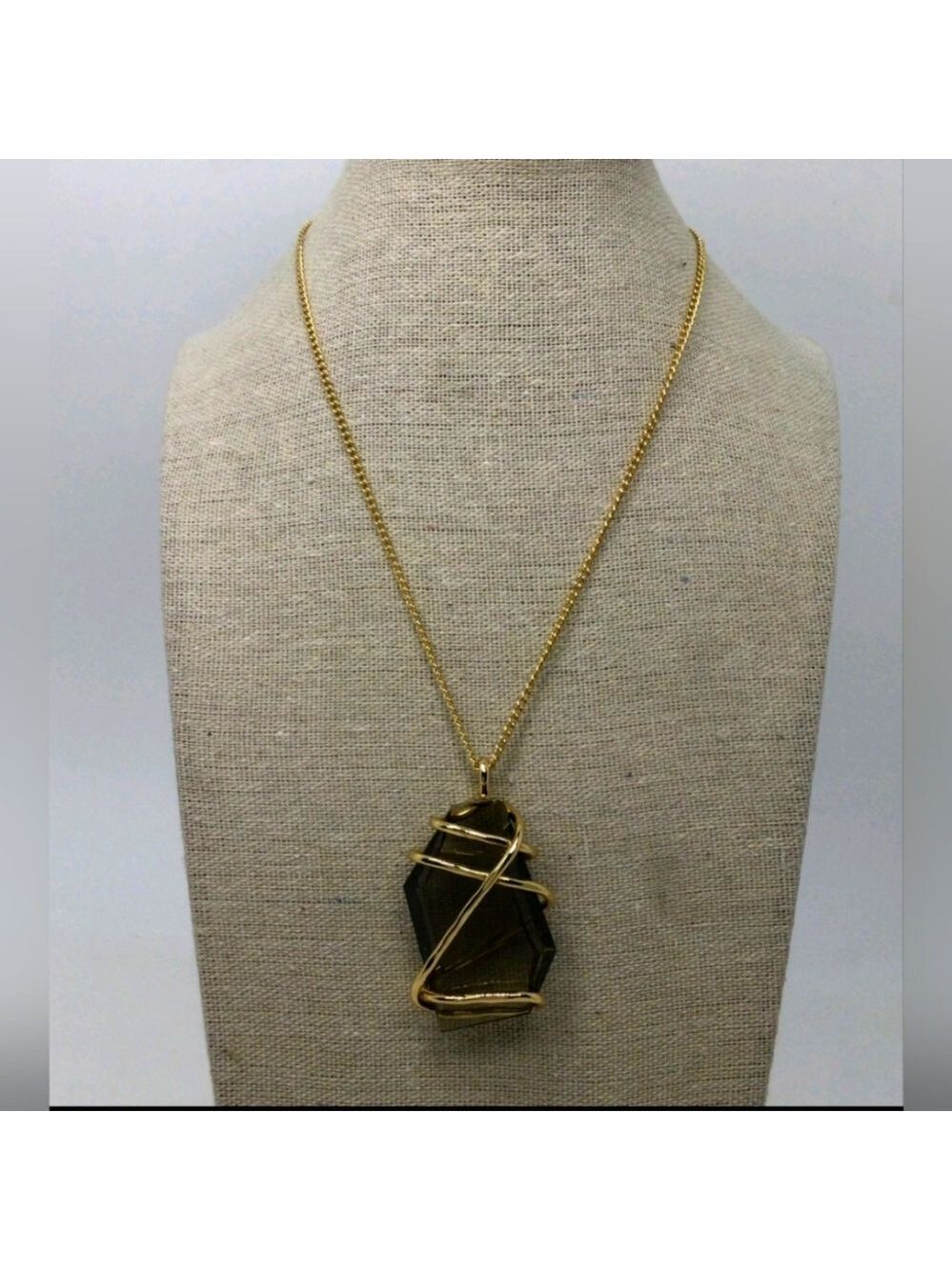Robert Lee Morris Gold and Black Artistic Pendant Necklace